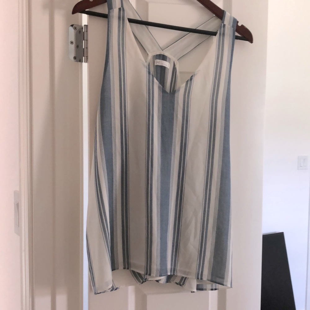 Blue and white tank/blouse.